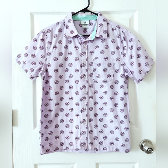 Disney Pixar Movie Up Grape Soda Print Button Down Shirt - Picture 1 of 4